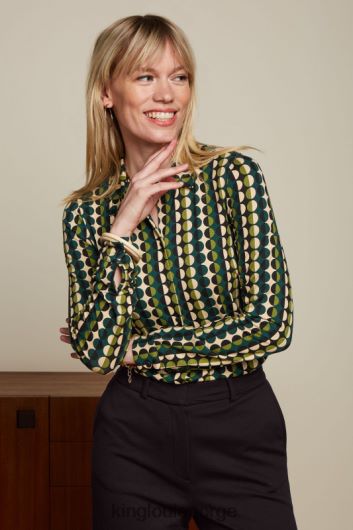 King Louie kvinner bluse quincy B648B113 klær furugrønn