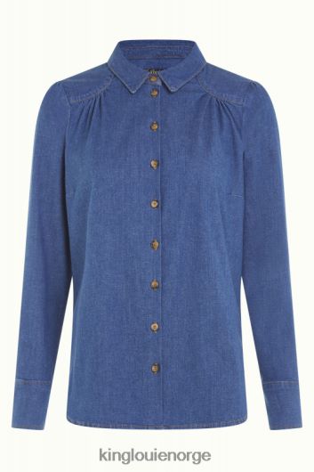 King Louie kvinner carina bluse chambray B648B127 klær denim blå