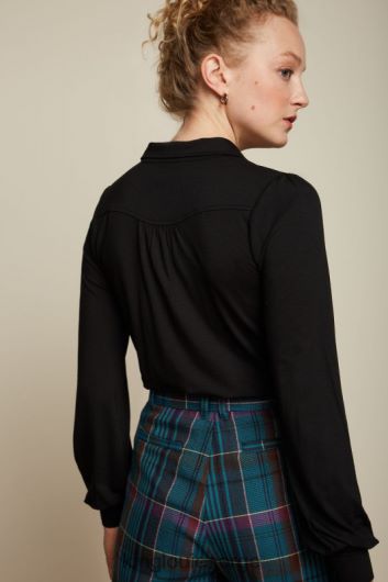 King Louie kvinner carina bluse ecovero light B648B131 klær svart