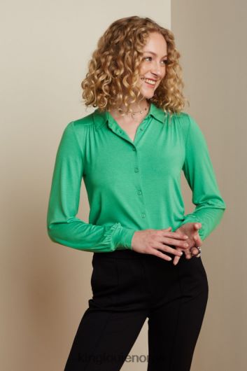 King Louie kvinner carina bluse ecovero light B648B132 klær opalgrønn King Louie kvinner carina bluse ecovero light B648B132 klær opalgrønn