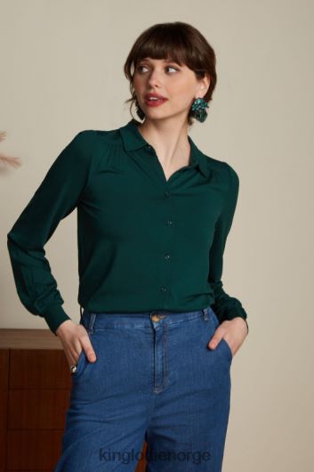 King Louie kvinner carina bluse ecovero light B648B133 klær furugrønn King Louie kvinner carina bluse ecovero light B648B133 klær furugrønn