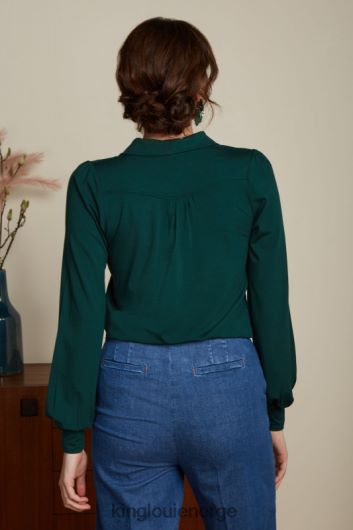 King Louie kvinner carina bluse ecovero light B648B133 klær furugrønn