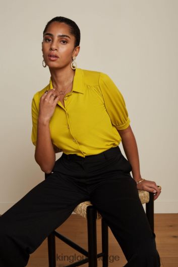 King Louie kvinner carina bluse ecovero light B648B137 klær vårgul