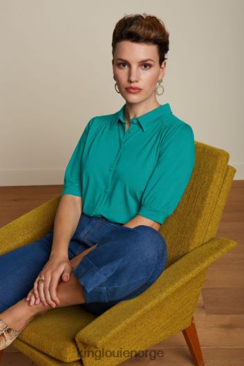 King Louie kvinner carina bluse ecovero light B648B138 klær aqua grønn