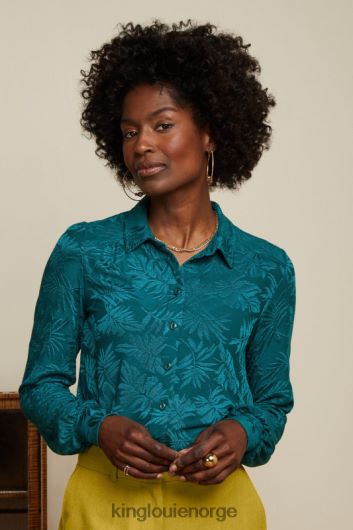 King Louie kvinner carina bluse pop-up B648B126 klær antikk grønn