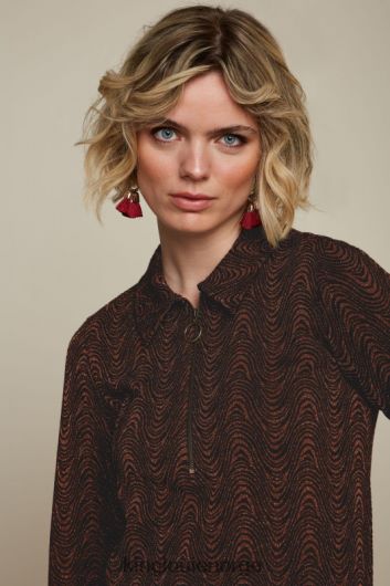 King Louie kvinner tunika glidelås kjole storm B648B23 klær konjakk oransje