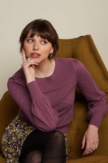 King Louie kvinner bella bell sleeve topp hjerte ajour B648B89 klær rødbrun rød