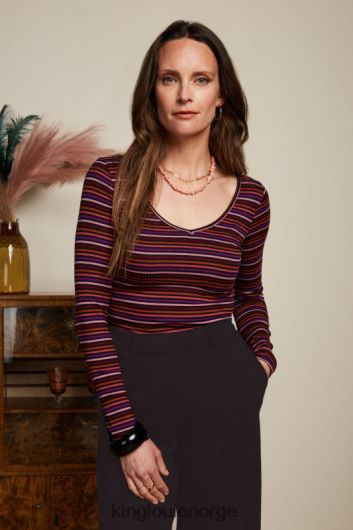 King Louie kvinner carice v topp rolla stripe B648B54 klær mesa rosa