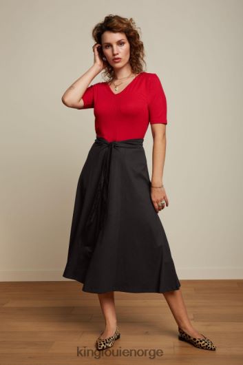 King Louie kvinner carice v topp uni rib B648B100 klær rubinrød