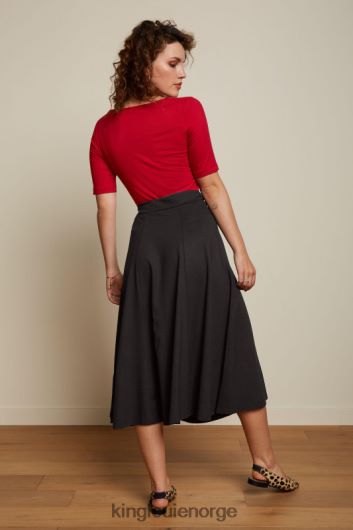 King Louie kvinner carice v topp uni rib B648B100 klær rubinrød