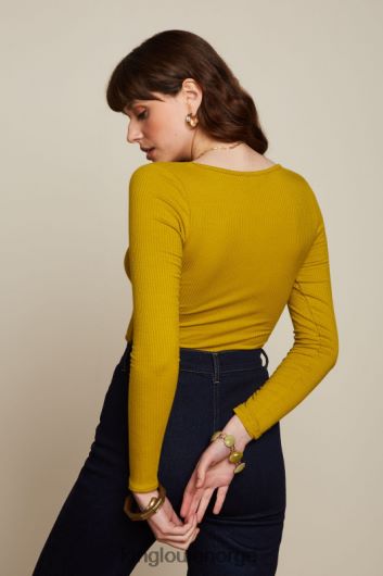 King Louie kvinner carice v topp uni rib B648B50 klær karrigul