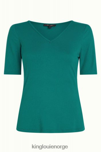 King Louie kvinner carice v topp uni rib B648B99 klær ponderosa grønn